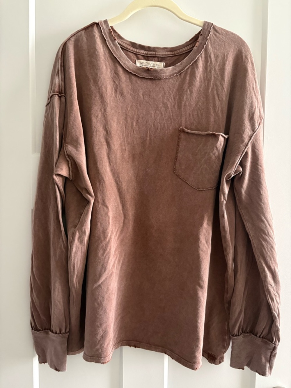 We The Free, Washed Mauve Long Sleeve Pocket Tee